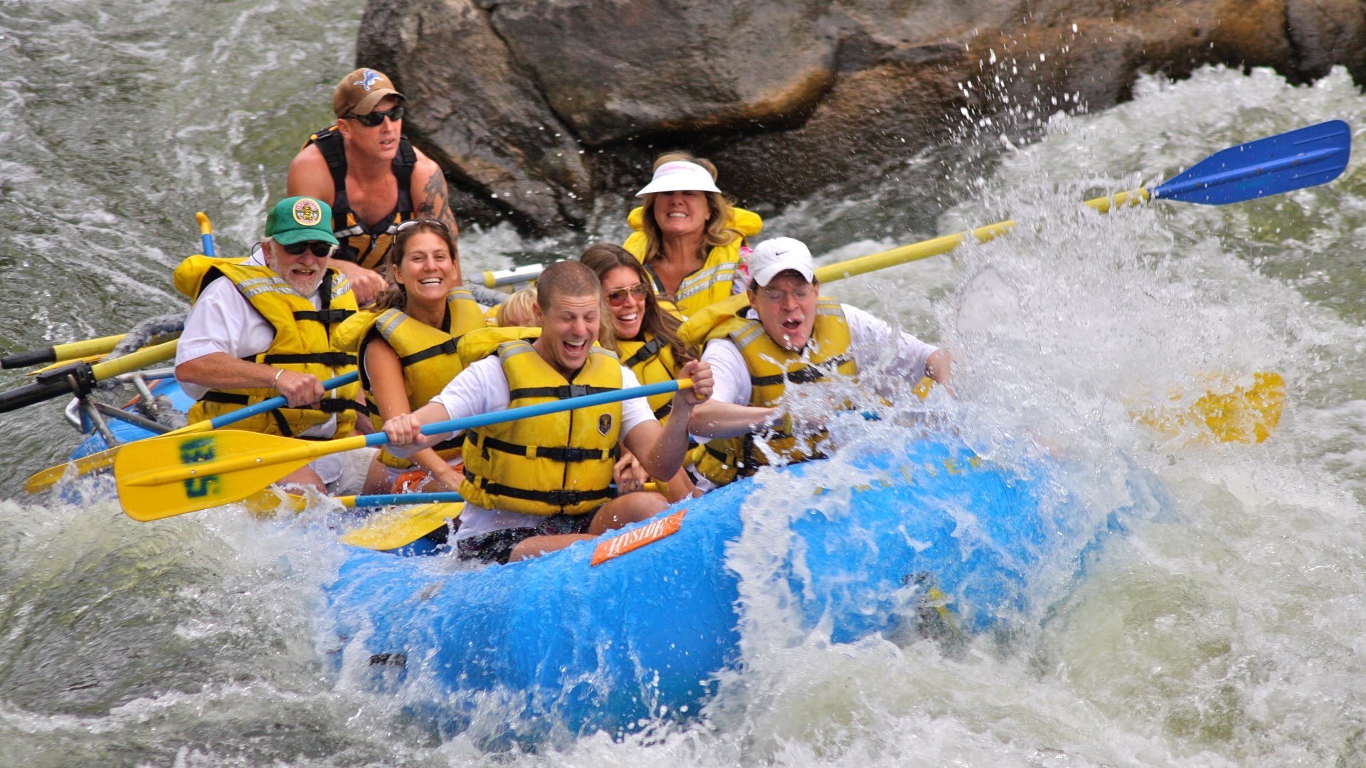 Rafting Vogt This captivating image showcases the excitement of a raft navigating through the exhilarating Shoshone Rapids.