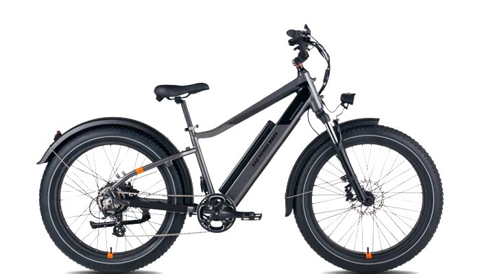 This image showcases a black adult Rad Rover e-bike from Hanging Lake Adventure Co-op and Glenwood Canyon Bikes.