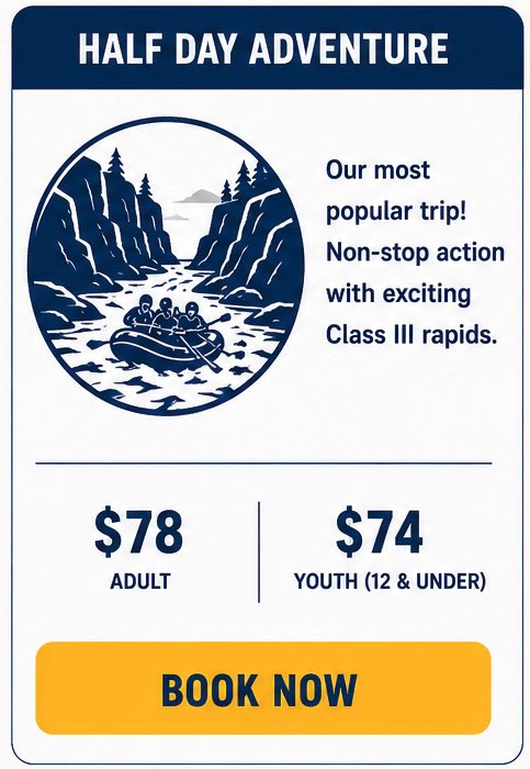 Half Day Adventure Booking box